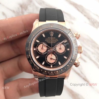New Basel World Replica Rolex Daytona 116518LN Rose Gold Watch / AR Factory Daytona